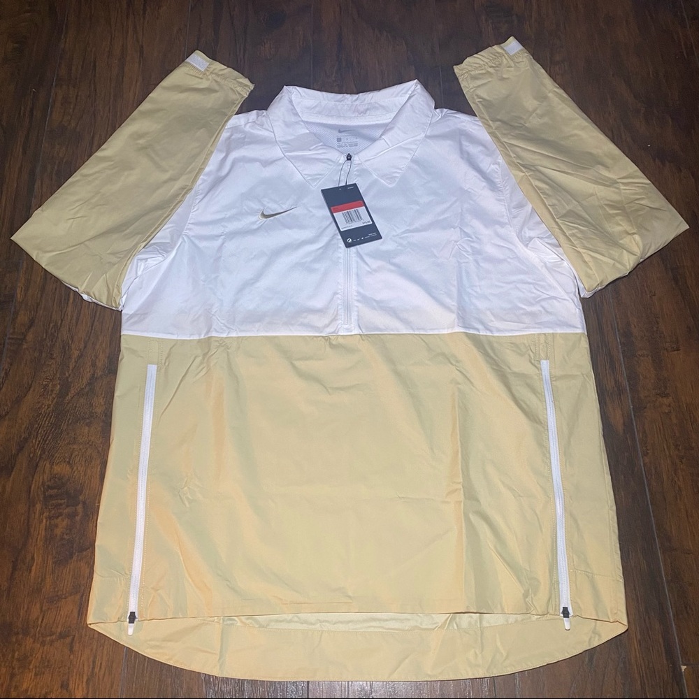Nike Football Jacket Windbreaker Men’s Size Large White Gold CI4474-116